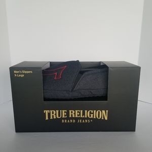 True Religion Men's Indigo Denim House Slippers